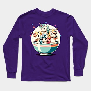 Little unicorns in a bowl Long Sleeve T-Shirt